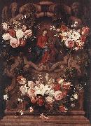 Daniel Seghers Floral Wreath with Madonna and Child oil painting reproduction